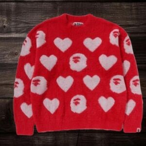 SOLD!! I Love BAPE Monogram Red Sweater